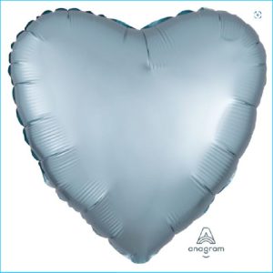 Foil 45cm Heart Satin Luxe Pastel Blue