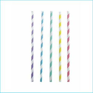 Pastel Rainbow Paper Straws Pk 50