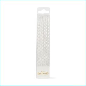 Candel Tall Spiral Pearl White