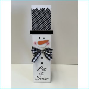 Wooden Snowman Stand 48cmx11cm