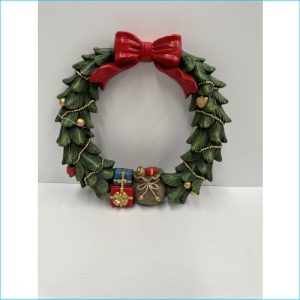 Xmas Wooden Wreath with Bow 28cm