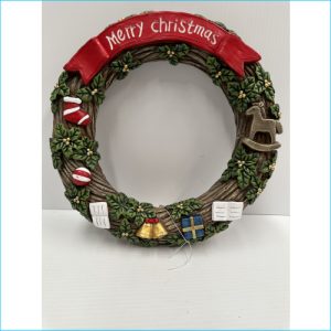 Xmas Wooden Wreath Merry Xmas 28cm