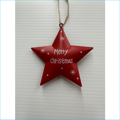 Star Metal Ornament Red 10cm – Lets Celebrate Parties