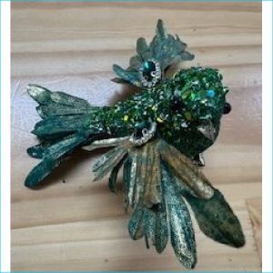 Clip on Bird Green 10cm