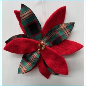 Poinsettia Tartan Gr/Rd 23cm