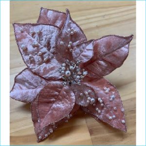 Poinsettia Pink Glitter Clip 22cm