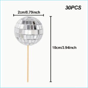 Cake Topper Disco Ball Mini Pk 6