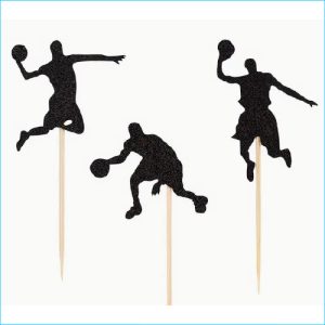 Cake Topper Basketball Figurines Pk 3