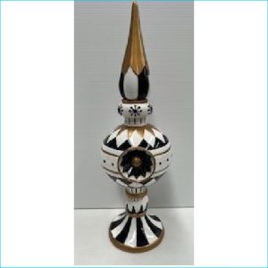 Ball Candle Holder Black & White 37cm