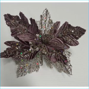 Poinsettia Pick Mesh Mauve 20cm