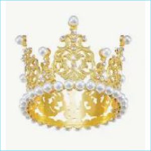 Cake Topper Gold & Pearl Crown 7x5cm T