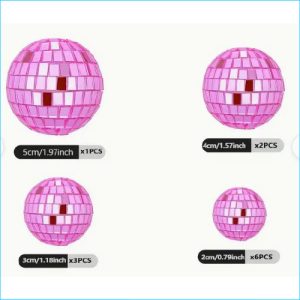 Cake Topper Pink Disco Balls "T"