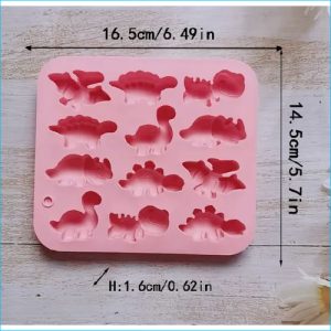 Silicone Mould Mini Dinosaurs 12 T