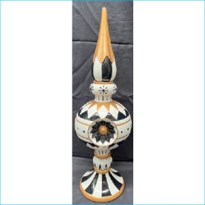 Xmas Candle Holder Black White 37cm