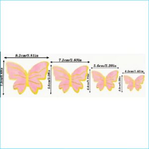 Cake Topper Pink Gold Butterflys 10Pcs