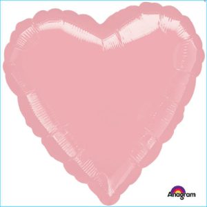 Foil Heart Metallic Pastel Pink 45cm