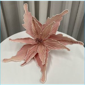 Poinsettia Clip Pink IRD 36cm