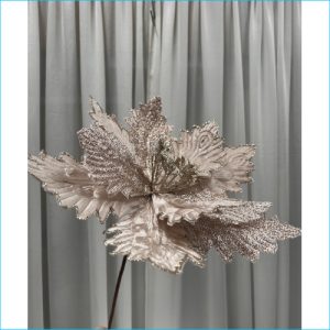 Velvet Poinsettia Stem Rose Gold 57.5cm