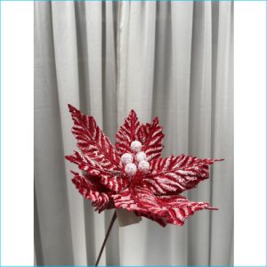 Poinsettia Snow Red 70cm