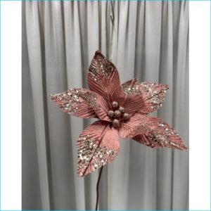 Poinsettia Amara Pink/Gold 60cm