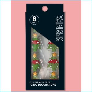 Sprinks Icing Deco Xmas Trees Pk 8